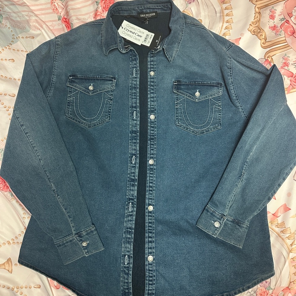 True Religion Indigo Button-Up Shirt